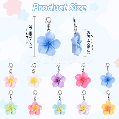 20Pcs 10 Style Resin Pendant Decorations HJEW-YW00120-1