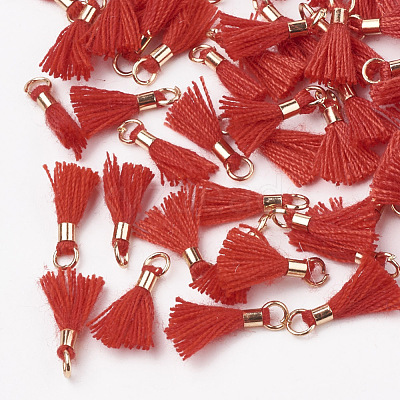 Polycotton(Polyester Cotton) Tassel Pendant Decorations FIND-S275-21G-1