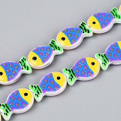 Dyed & Heated Glass Enamel Beads GLAA-T023-45A-1