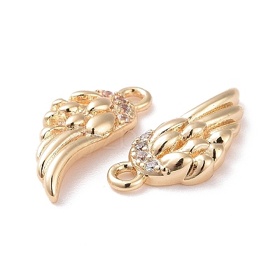 Brass Micro Pave Clear Cubic Zirconia Charms LS-KK-G418-12G-1