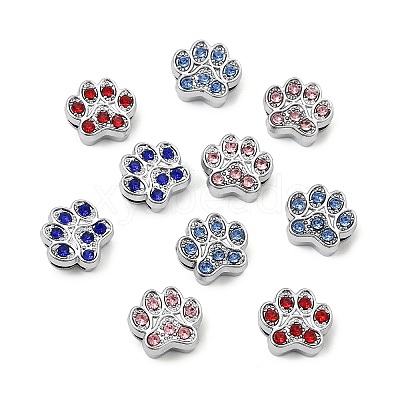 Alloy with Rhinestone Slide Charms RB-NH0002-02P-1