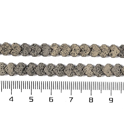 Electroplated Natural Lava Rock Beads Strands G-Q1009-G01-02D-1
