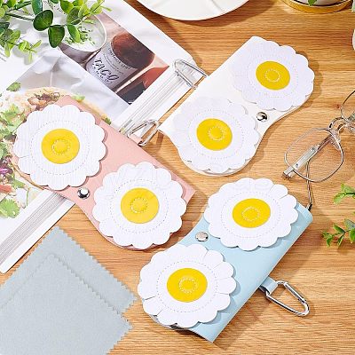 3Pcs Portable PU Imitation Leather Glasses Bag AJEW-NB0003-35-1