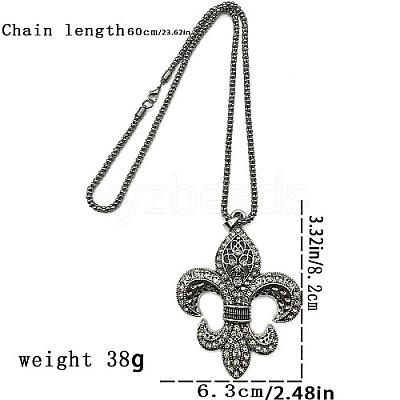 Tibetan Style Alloy Rhinestone Pendant Necklaces for Women Men RH2699-1-1
