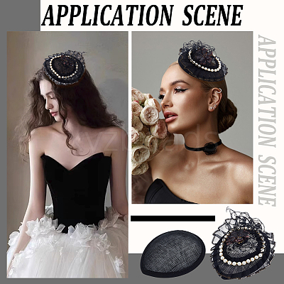 4Pcs Linen Teardrop Fascinator Hat Base for Millinery AJEW-FG0004-54B-1
