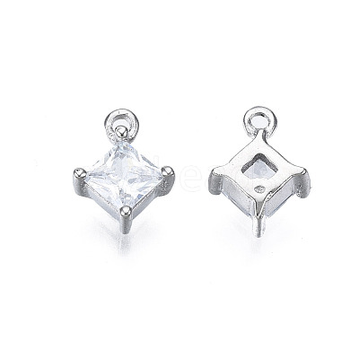 Long-Lasting Plated 925 Sterling Silver Cubic Zirconia Charms STER-ZX003-01P-NF-1
