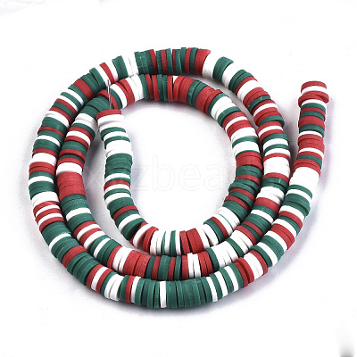 Handmade Polymer Clay Beads Strands CLAY-R089-6mm-091-1