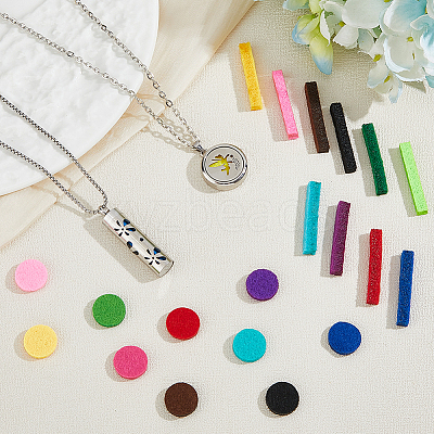 2Pcs 2 Styles Anti-Tarnish Stainless Steel Flat Round Locket Necklaces NJEW-HS0001-18-1