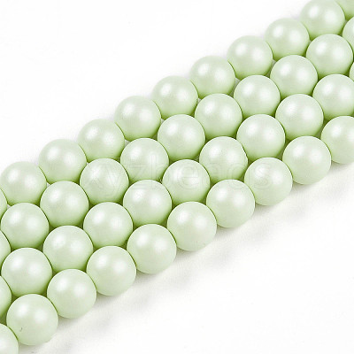 Baking Paint Pearlized Glass Pearl Bead Strands HY-N002-6mm-B02-1