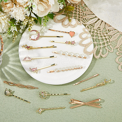 6 Bags 6 Styles Zinc Alloy Hair Bobby Pins PHAR-SP0001-01A-1