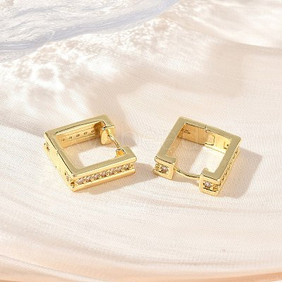 Brass Micro Pave Cubic Zirconia Hoop Earrings KK-CBA98BA-23G-1