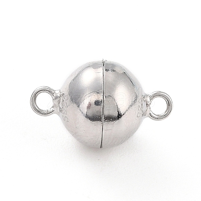 Anti-Tarnish Rhodium Plated 925 Sterling Silver Magnetic Clasps STER-A001-02A-P-1