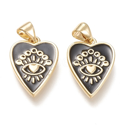 Brass Enamel Pendants ZIRC-F116-10A-G-1