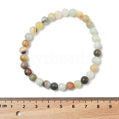 Natural Amazonite Bead Stretch Bracelets BJEW-K212-A-007-1