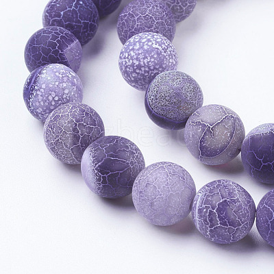 Natural Crackle Agate Beads Strands G-G055-10mm-8-1