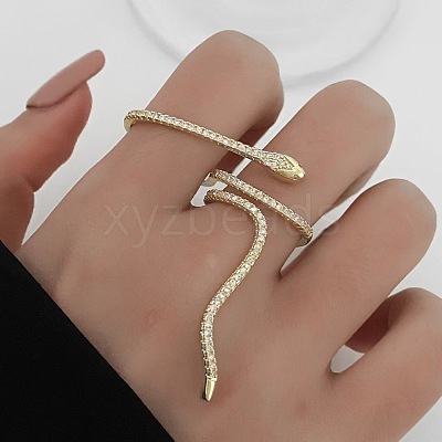 Snake Brass Micro Pave Cubic Zirconia Cuff Rings FS-WG5D2E3-09-1