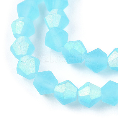 Imitate Austrian Crystal Bicone Frosted Glass Beads Strands GLAA-F029-TM4mm-A20-1