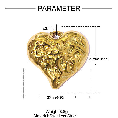 Textured 304 Stainless Steel Pendants STAS-OY015-66G-1