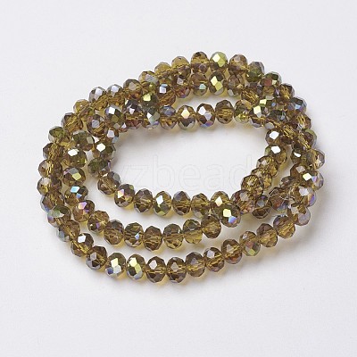 Electroplate Transparent Glass Beads Strands EGLA-A034-T3mm-S04-1