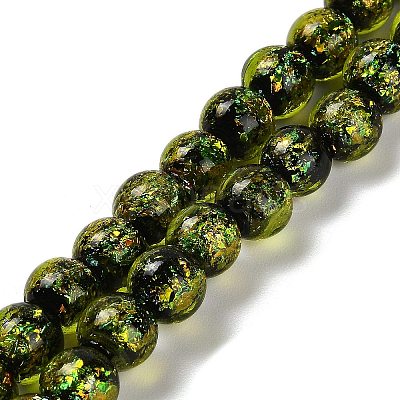 Handmade Dichroic Foil Glass Beads Strands DICH-U001-02E-1