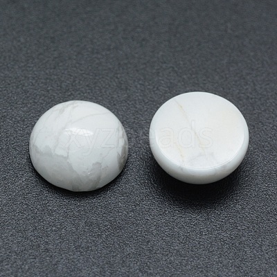 Natural Howlite Cabochons X-G-P393-R32-8MM-1