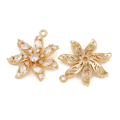 Brass Micro Pave Cubic Zirconia Pendants KK-F910-13G-1