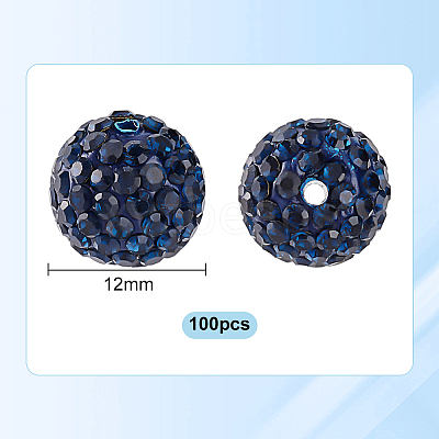 100Pcs Polymer Clay Rhinestone Beads RB-PH0001-40-1