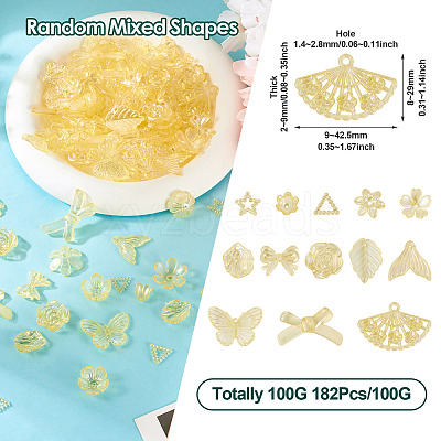 182Pcs 100G Transparent Acrylic Beads OACR-TA0003-69B-1