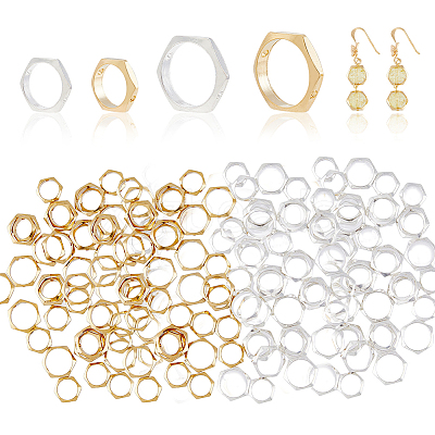 80Pcs 4 Style Brass Bead Frames KK-FH0005-32-1