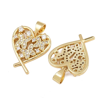 Brass Micro Pave Cubic Zirconia Pendants ZIRC-I367-12G-10-1