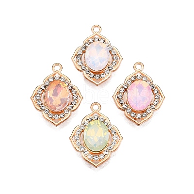 Alloy Glass Pendants X-PALLOY-N176-62KCG-1