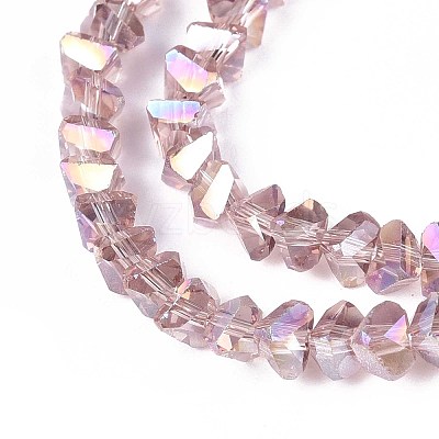Electroplate Transparent Glass Beads Strands GLAA-N021-4mm-25-1