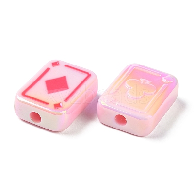 UV Plating Rainbow Iridescent Acrylic Enamel Beads SACR-G034-11-1