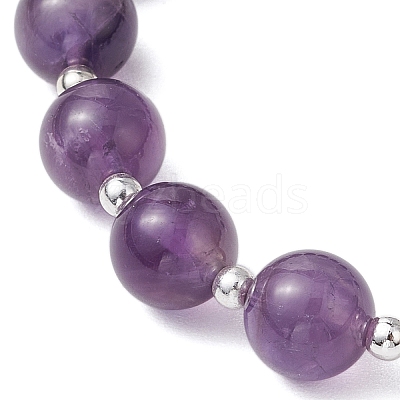Natural Amethyst Beaded Bracelets BJEW-TA00564-01-1