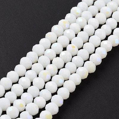 Electroplate Opaque Solid Color Glass Beads Strands EGLA-A034-P1mm-L17-1
