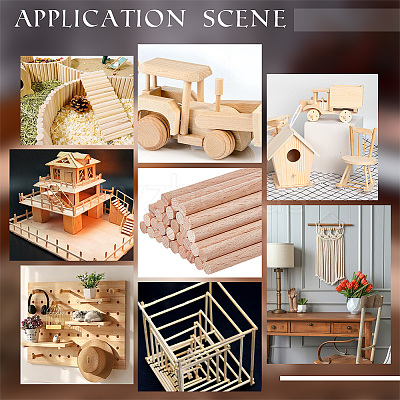 Wood Craft Sticks WOOD-WH0125-11D-1