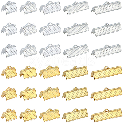 200Pcs 10 Styles Alloy Ribbon Ends FIND-SC0021-78-1