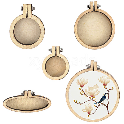 5Pcs 5 Styles Wood Embroidery Hoop DIY-CP0012-43C-1