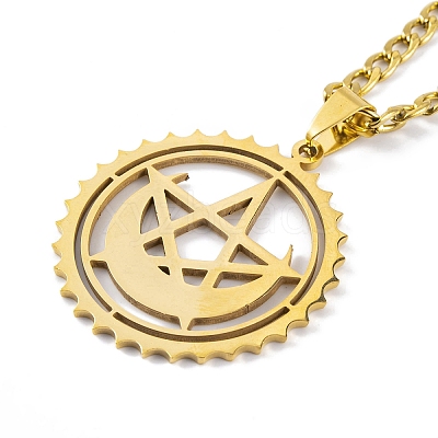 304 Stainless Steel Enamel Necklaces NJEW-Q338-10G-1