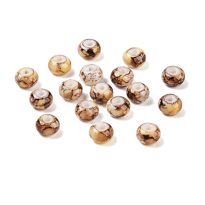 Opaque Spray Painted Glass Beads GLAA-G118-01S-1