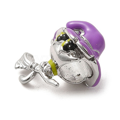 Halloween Brass Enamel European Beads X1-KK-A203-04A-P-1