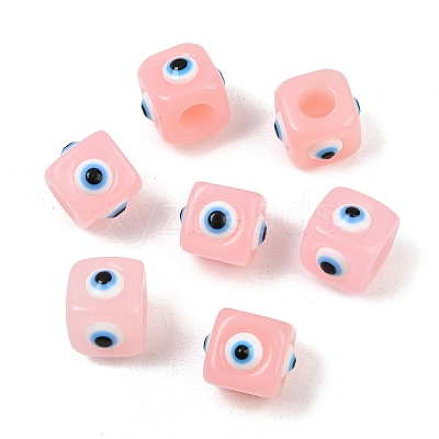 Resin Evil Eye European Beads RESI-A021-20-1
