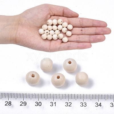 Natural Unfinished Wood Beads WOOD-S651-A10mm-LF-1