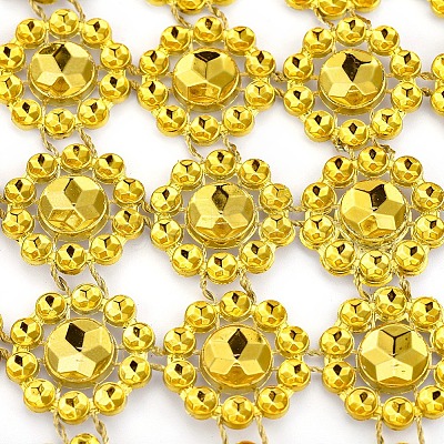 Plastic Sparkling Flower Shape Mesh Wrap Roll DIY-CJC0001-08B-1