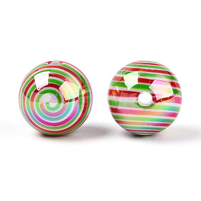 Printed Opaque Acrylic Beads MACR-T048-05E-1