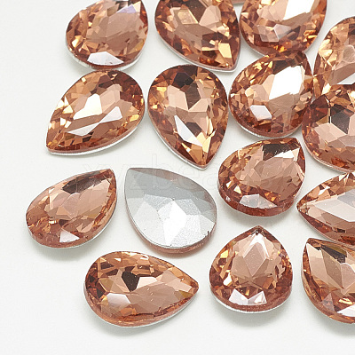 Pointed Back Glass Rhinestone Cabochons RGLA-T081-10x14mm-08-1