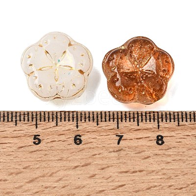Painted Transparent Glass Beads GL-CBA48E7-01-1