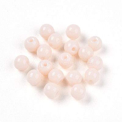 Opaque Solid Color Glass Beads GLAA-N007-4mm-A10-1
