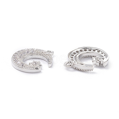 Rack Plating Brass Micro Pave Cubic Zirconia Pendants X-ZIRC-C026-05P-1