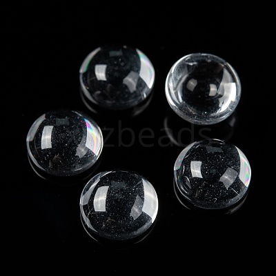 Transparent Half Round Glass Cabochons GGLA-R027-8mm-1